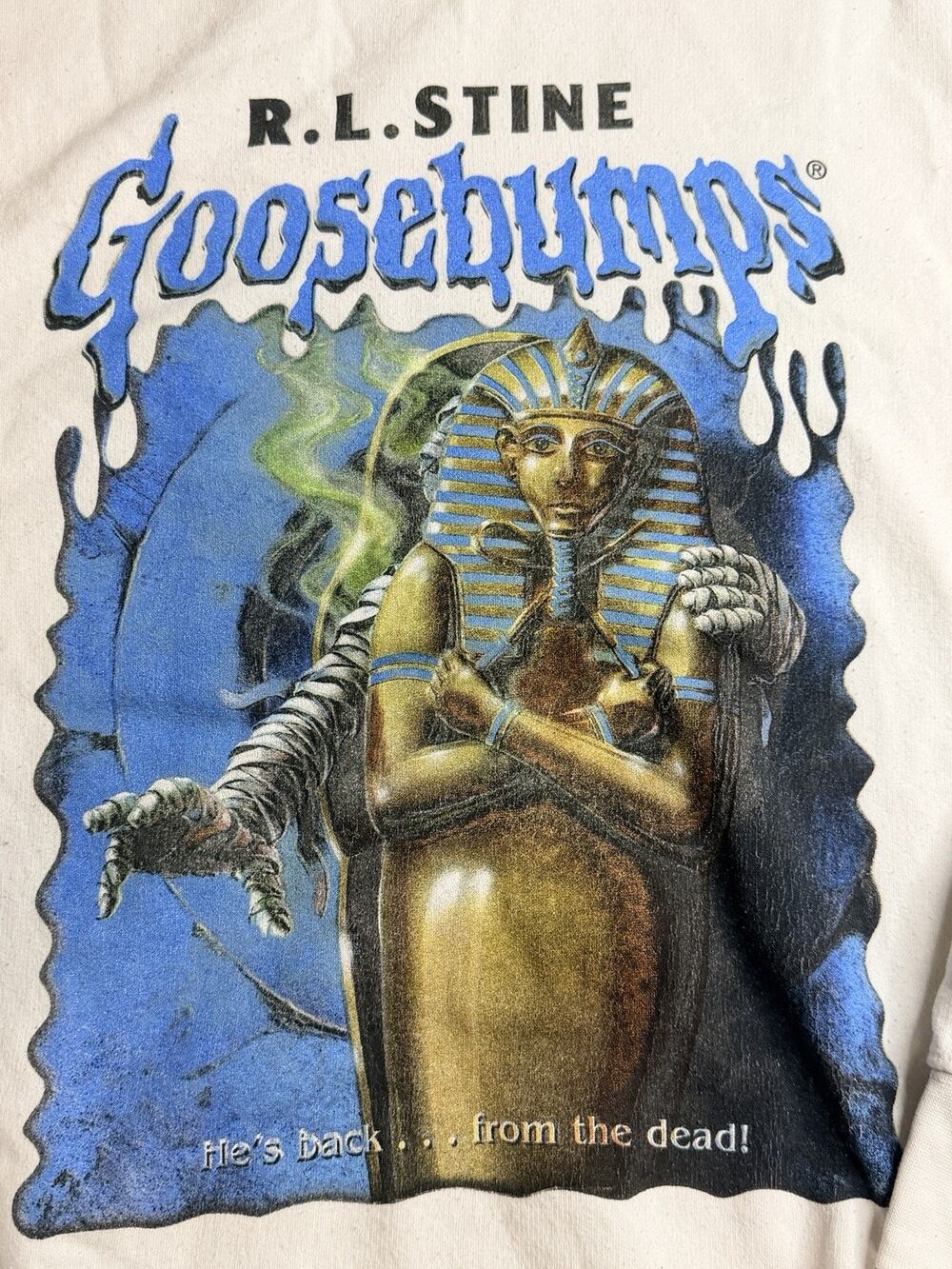 Goosebumps Return Of The Mummy Sweatshirt Mens L White Horror Graphic R.L.